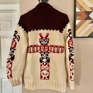 Mary Maxim cowichan Indian totem wool sweater